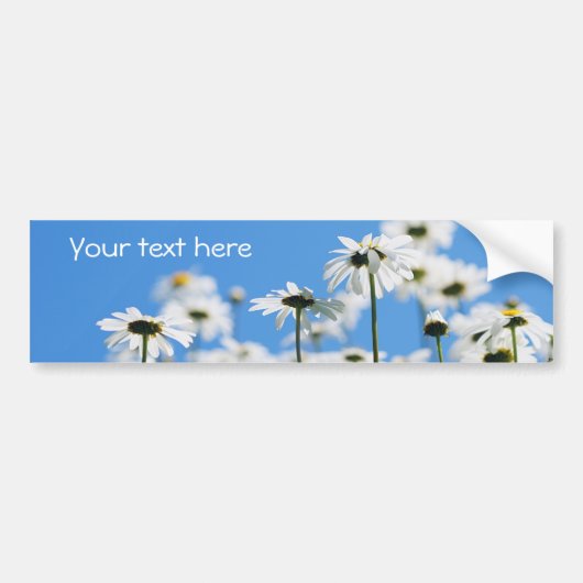 Wit op blauw bumpersticker (Voorkant)