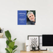 Wit Op Blauwe Herdenkingsfoto P Poster (Thuiskantoor)