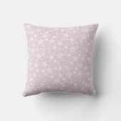 Wit op Dusty Pink | Lino Print Stars Patroon Kussen (Achterkant)