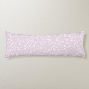 Wit op Dusty Pink Lino Print Stars Patroon Lichaamskussen