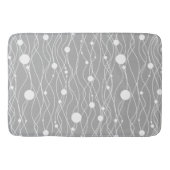 Wit op grijs Modern Swirly Lines & Stippen Badmat (Voorkant)
