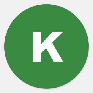 Wit op Groen Minimalistisch Monogram Ronde Sticker