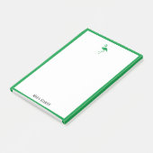Wit op Heldergroene Flamingo & Rand met Naam Post-it® Notes (Schuin)