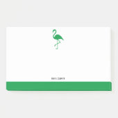 Wit op Heldergroene Flamingo & Rand met Naam Post-it® Notes (Voorkant)