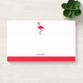 Wit op Helderrode Flamingo & Rand met Naam Post-it® Notes (Kantoor)