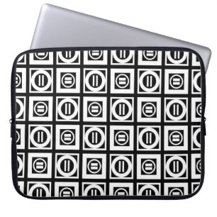 Wit op het Zwarte Geometrische Patroon van het Laptop Sleeve