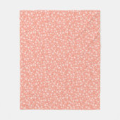 Wit op koraal | Lino Print Stars Patroon Fleece Deken (Voorkant)