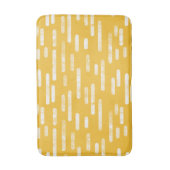 Wit op Mosterd Geel Roundlines Patroon Badmat (Voorkant Verticaal)
