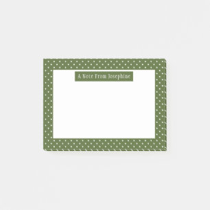 Wit Op Olijfgroene Stippenpatroon En Tekst Post-it® Notes
