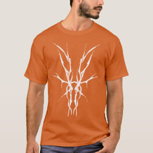 Wit op Oranje Stam Herten Schedel Jacht Ontwerp T-shirt