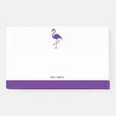 Wit op Paarse Flamingo & Rand met Naam Post-it® Notes (Voorkant)