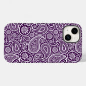 Wit op Paarse retro paisley patroon Case-Mate iPhone Case (Achterkant (horizontaal))