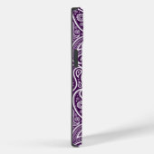 Wit op Paarse retro paisley patroon Case-Mate iPhone Case (Achterkant / Rechts)