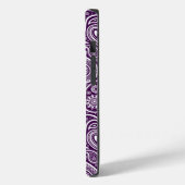 Wit op Paarse retro paisley patroon Case-Mate iPhone Case (Achterkant / Links)
