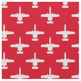 Wit op rode A-10 Warthog Attack Jet Pattern Stof