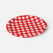 Wit op Rood Grote Grootte Polka Dots Papieren Bordje (Gekanteld)