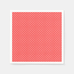 Wit op Rood Klein Grootte Polka Dots Papier Servet