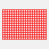 Wit op rood Verschillende Grootte Horizontale Polk Inpakpapier Vel (Voorkant 2)