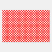 Wit op rood Verschillende Grootte Polka Dots Inpakpapier Vel (Voorkant 3)