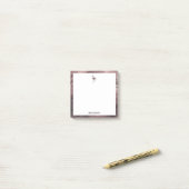 Wit op Roos Gold Marble, Flamingo & Border, Naam Post-it® Notes (Op bureau)