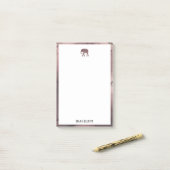 Wit op Roos Goud Marmer, Olifant & Rand, Naam Post-it® Notes (Op bureau)