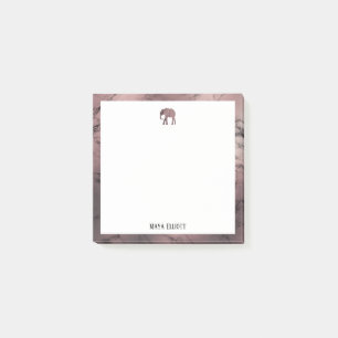 Wit op Roos Goud Marmer Olifant & Rand Post-it® Notes