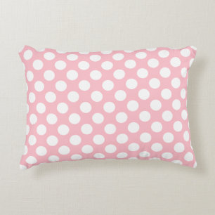 Wit op Roze Grote Grootte Polka Dots Accent Kussen