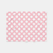 Wit op Roze Grote Grootte Polka Dots Fleece Deken (Voorkant (Horizontaal))