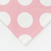 Wit op Roze Grote Grootte Polka Dots Fleece Deken (Hoek)