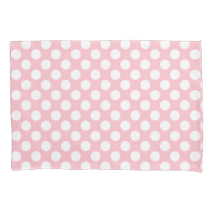 Wit op Roze Grote Grootte Polka Dots Kussensloop