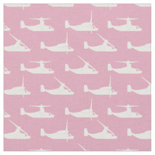 Wit op roze V-22 Osprey Pattern Fabric Stof