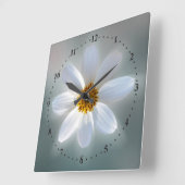 Wit op tinten blauw vierkante klok (Hoek)