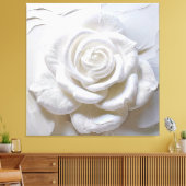 Wit op wit - gebeeldhouwd Roos Canvas Afdruk (Insitu (Woonkamer))