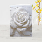 Wit op Wit - gebeeldhouwde roos Kaart (Gele Bloem)