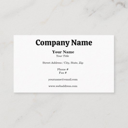 Wit op Wit Goud Bar Generiek Aanpasbaar Visitekaartje (Achterkant)