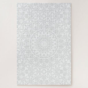 Wit op Wit Minimaal Mandala Patroon Legpuzzel