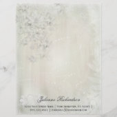 Wit op Witte Bloemen Grunge Letterkop Persoonlijk Briefhoofd (Voorkant)