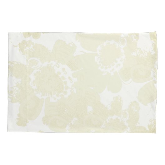 Wit op Witte Bloemen Kussensloop (Achterkant)