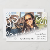 Wit op Witte Bloemen-/Picknick- Afstudeeruitnodigi Aankondiging (Voorkant)