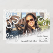 Wit op Witte Bloemen-/Picknick Afstudeeruitnodigin Aankondiging (Voorkant / Achterkant)