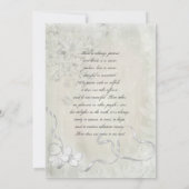  wit op witte bloemenvlinder bruiloft kaart (Achterkant)