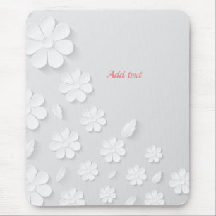 Wit op witte florale sjabloon, muisblok muismat