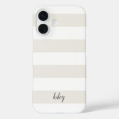 Wit op witte streep gepersonaliseerd Case-Mate iPhone case (Achterkant)
