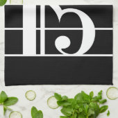 Wit-op-Zwart Alto Clef Keukenhanddoek (Gevouwen)