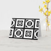 Wit op Zwart Geometrische Gelijke Tekenpatroon Kaa Kaart (Gele Bloem)