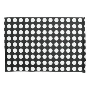 Wit op Zwart Groot Grootte Horizontale Polka Dots Kussensloop
