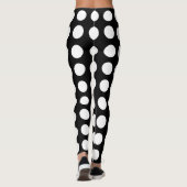 Wit op Zwart Groot Grootte Horizontale Polka Dots Leggings (Achterkant)