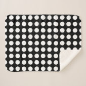 Wit op Zwart Groot Grootte Horizontale Polka Dots Sherpa Deken (Voorkant (horizontaal))