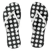 Wit op Zwart Groot Grootte Horizontale Polka Dots Teenslippers (Voetbed)