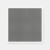 Wit op zwart klein formaat polka stippen papier servet (Voorkant)